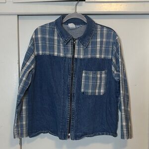 Plaid Blue Jean Jacket for Women